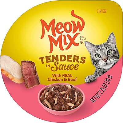 Meow Mix Tenders in Sauce Wet Adult Cat Food in Sauce 2.75 oz Pack of 12 ✅✅✅ $27.99