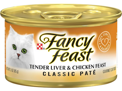 Fancy Feast Grain Free Liver and Chicken Feast Pate Wet Cat Food 3 oz. 1 Can $8.77