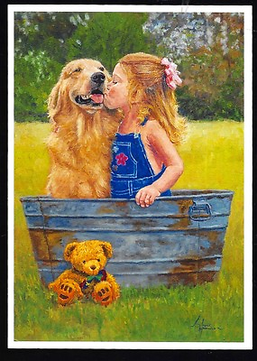 The Best of Friends Postcard from Original Mouth Painting by Chris Opperman. $5.95