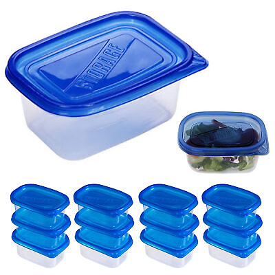#ad 12 Pc Small Food Storage Container Meal Prep Freezer Microwave Reusable 9.5oz $14.97