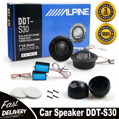 #ad Pair Alpine DDT S30 360W 2.5CM 1quot; Soft Dome Balanced Car Audio Speakers Tweeters $15.89