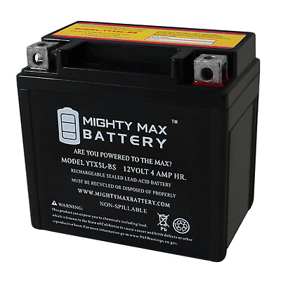#ad Mighty Max YTX5L BS 12V 4AH Battery Replaces Arctic Cat ATV 90 Y 12 Youth 04 05 $22.99