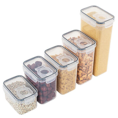 #ad Kitchen Cereal Container Storage Dry Food Containers For Sugar Grains Nuts $10.38