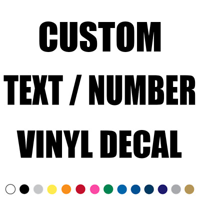 Custom Text Decal Decals Vinyl Lettering Personalized Sticker Business Sign Name $6.95