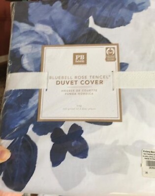 Pottery Barn Bluebell Rose Duvet Cover Navy Blue King Floral No Sham Teen New $101.81