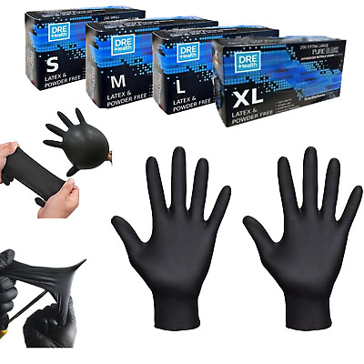 Black Nitrile Gloves 1000 Count 4 mil Disposable Latex amp; Powder Free Non Sterile $42.99