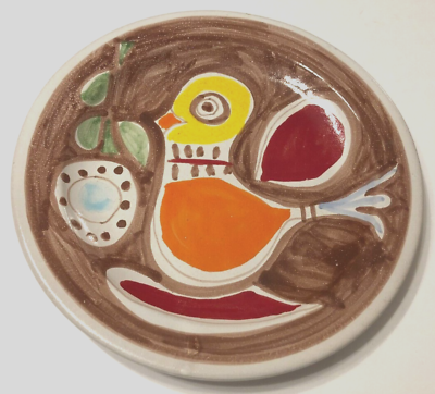 #ad Giovanni Desimone Italy 65 Signed VTG MCM Hand Painted Bird Art Pottery Plate $297.88