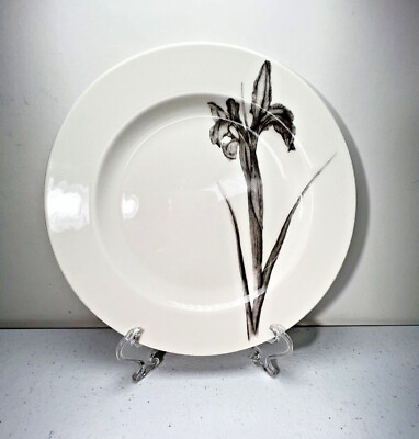 #ad 222 Fifth Botanica Iris Salad Plate Dessert Gray White 8 1 4” Diameter $11.23