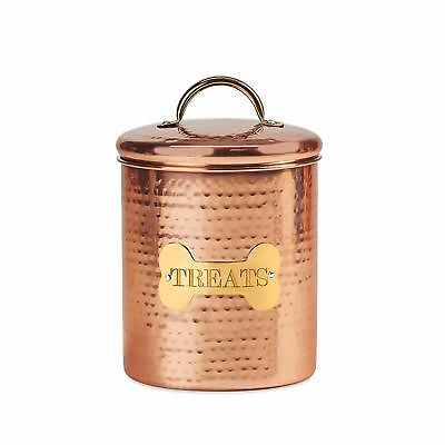 King Charles Copper Dog Medium Canister quot;Treatsquot; Label for Pet Food Copper Gold $19.99