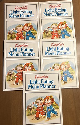 #ad Vintage Campbell’s Light Eating Menu Planner Recipe Booklets Set Of 5 1979 $19.99