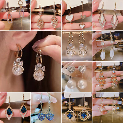 Wholesale Crystal Tassel Flower Earrings Drop Dangle Women Wedding Jewelry Gifts C $2.38