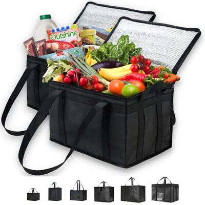 #ad Insulated Cooler Bag and Food Warmer for Food Delivery amp; Grocery Large 1 Black $25.50