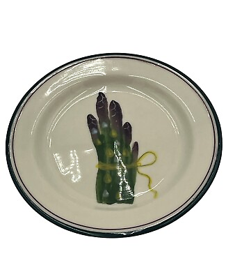 #ad Hartstone Pottery Salad Dessert Stoneware Plate Farmers Market Asparagus 7.5” $12.99
