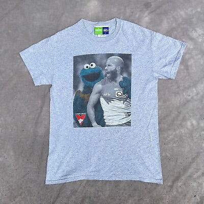 #ad Sydney Swans Sesame Street AFL Shirt Men Small Grey Cookie Monster Football Rare AU $34.99