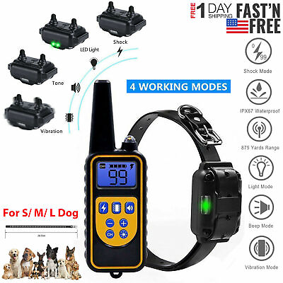 2600FT Waterproof Dog Shock Collar With Remote Electric for Large Pet Training $32.14