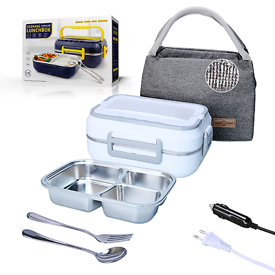 40W Electric Lunch Box Food Warmer Portable Food HeaterFork Spoon for Home Car $22.96