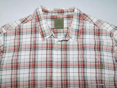 #ad Prana Breath Plaid Short Sleeve Button Front Shirt Mens Size XL $21.95