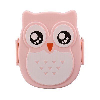 #ad #ad Box Storage Container Pink Owl Food Portable Bento Lunch Box Box Lunch Bag $5.99