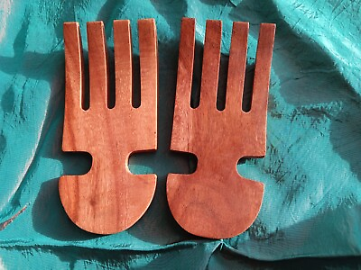 #ad Wooden Salad Tongs Light Weight Brand New gorgeous hand made $8.95