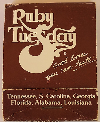 #ad Vintage Matchbook with Matches Ruby Tuesday Restaurant TN SC Ga Fl AL LA $4.46