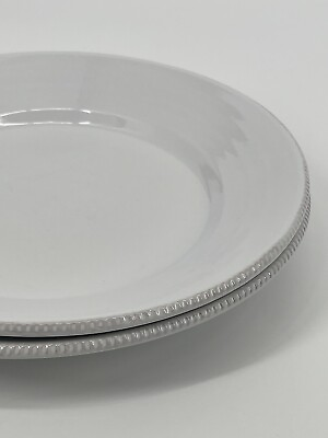 #ad Set Of 2 Pottery Barn Gabriella Stoneware Dinner Plates 11.5quot; Portugal White $25.20