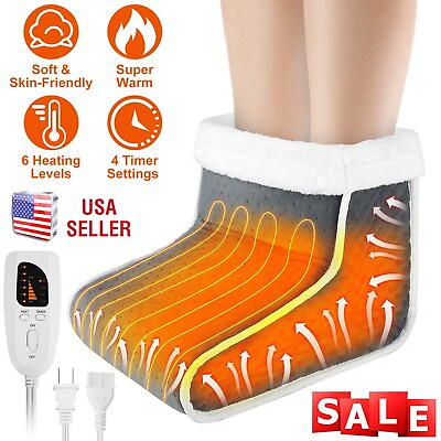 #ad Electric Heated Foot Warmers Men Women Winter Foot Heating Pad 6 Level Heating $35.12