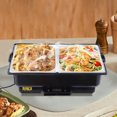 Electric Buffet Food Restaurants Chafing Dish Servers and Warmers w Cover 2 Pan $128.93