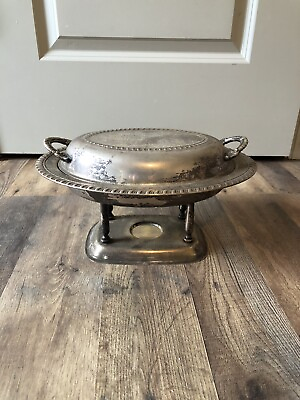 #ad English Silver Mfg Corp chafing dish with glass insert $115.00