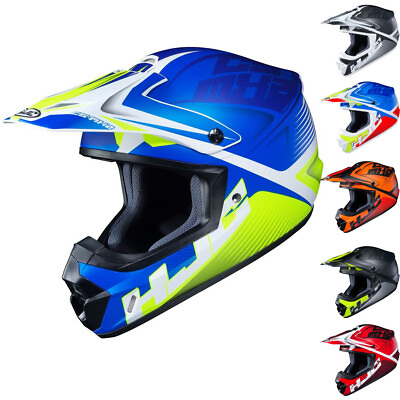 #ad #ad HJC Mens Bike Racing Motocross Helmets Off Road DOT Dirt CS MX II Ellusion $67.98