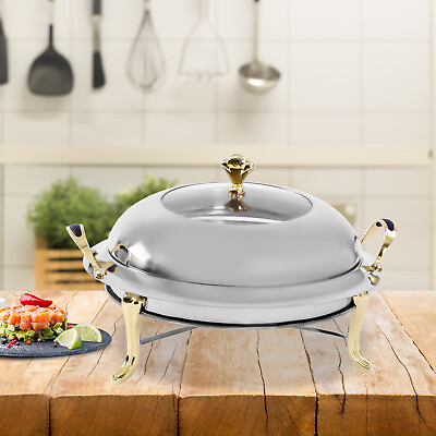 Large Capacity Chafing Dish Round Buffet Food Warmer Tray Stainless Steel $48.00