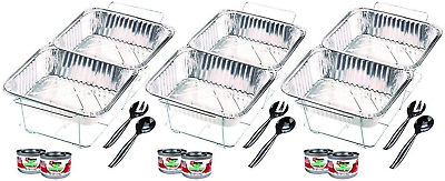 #ad #ad Party Pack Disposable Aluminum Chafing Dish Buffet Set with Green Canned Heat Wa $85.99