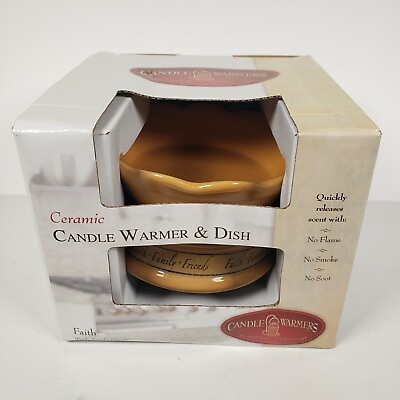 #ad #ad Candle Warmers Etc. Ceramic Candle Warmer and Dish Faith New $19.95