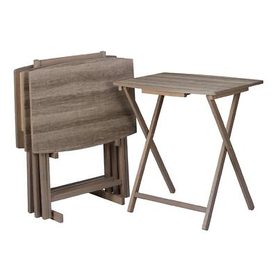 Mainstays 5pc XL Oversized Tray Table Set Rustic Grey $48.99