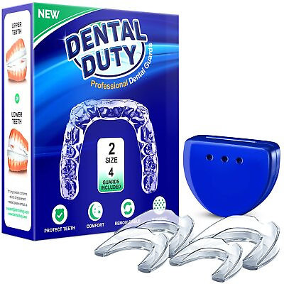 #ad Professional Mouth Guard for Grinding Teeth 2 Sizes 4 Pieces Mouthguard Mo... $20.87