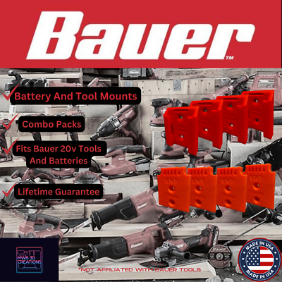 #ad Bauer 20v COMBO Pack Battery and Tool Mount Hangers Holders $11.99
