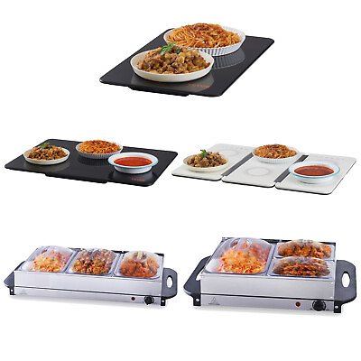 #ad #ad VEVOR Electric Food Buffet Server Glass Stainless Steel Warming Tray 5 Types $35.99