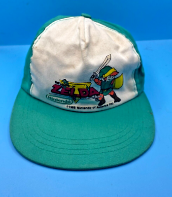 #ad Vintage 1988 Nintendo The Legend of Zelda Link Hat Green White OS BOYS $80.00
