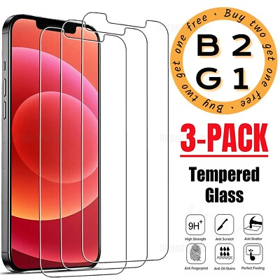 3X Tempered Glass Screen Protector For iPhone 14 13 12 11 Pro Max X XS XR 8 7 6 $4.99