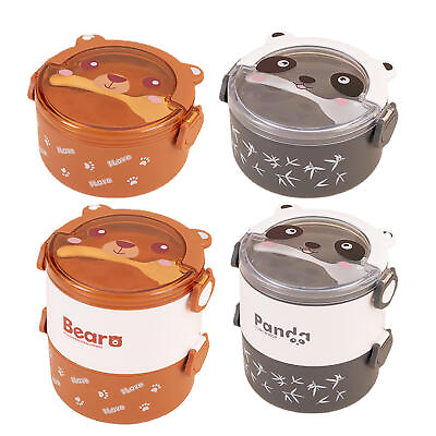 #ad Lunch Box Container Cartoon Thermal Bento Box Stackable Leakproof Food Container $14.31