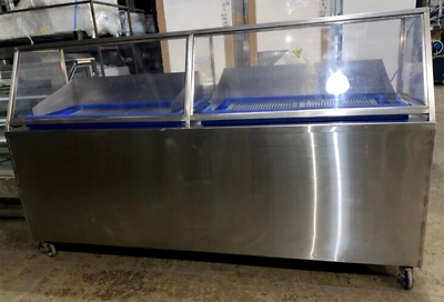 Custom Win holt Sea Food Ice Bin Insulated Display Table w Cambro Bar Bases $2750.00