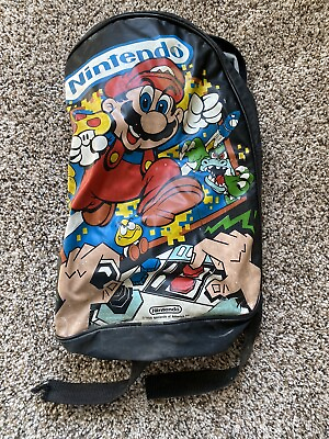 #ad Vintage 1988 Nintendo Of America Mario Backpack 10.5quot; x 14quot; Rare VHTF $75.00
