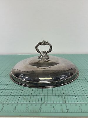 #ad Chafing dish lid silver plated vintage 9 3 4 in. Round $19.19