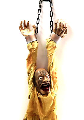 #ad MAGIC POWER Hanging Animated Zombie Man in Chains Halloween Prop 45quot; 63quot; Tall $31.99