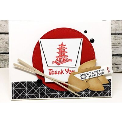 #ad Fortune Cookie Chinese Food Metal Cutting Dies Chopsticks Stencil Scrapbooking $12.98