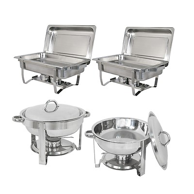 2 Pack 8 Quartamp;5 Quart Chafing Dish Stainless Steel Tray Buffet Catering Chafers $111.58