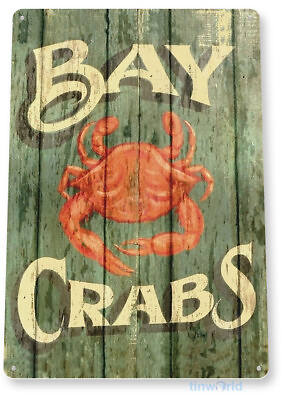 #ad #ad Crabs Crab Shack Seafood Marina Food Metal Sign Decor Tin Sign B296 $10.25