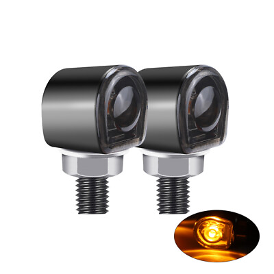 2X Mini LED Motorcycle Turn Signals Indicator Amber Blinker Light Universal Lamp $13.98