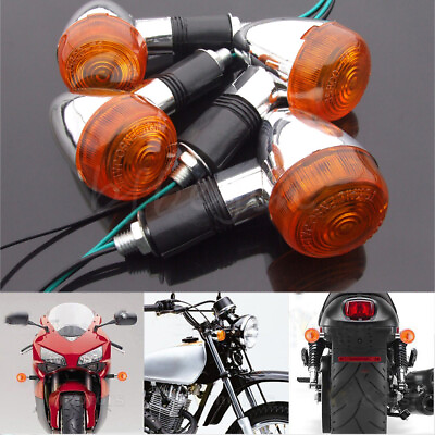 4PCS Motorcycle Motorbike Turn Signal Indicator Blinker Lights Amber For Harley $15.99