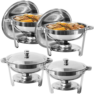 Chafing Dish Round Stainless Steel Chafer and Warmer Set 4Qt $49.99