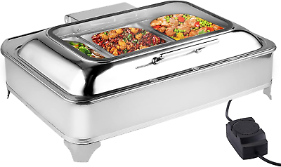 #ad Electric Chafing Dish Buffet Set 3 Pan 9.5 Quart Food Warmer Buffet Servers and $285.36